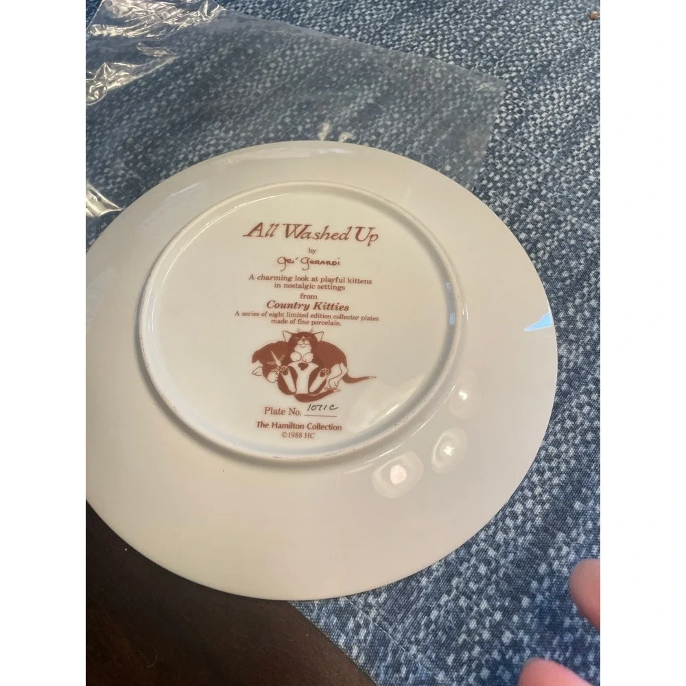 Vintage All Washed Up Gre Gerardi Country Kitties Hamilton Collection 1988 plate